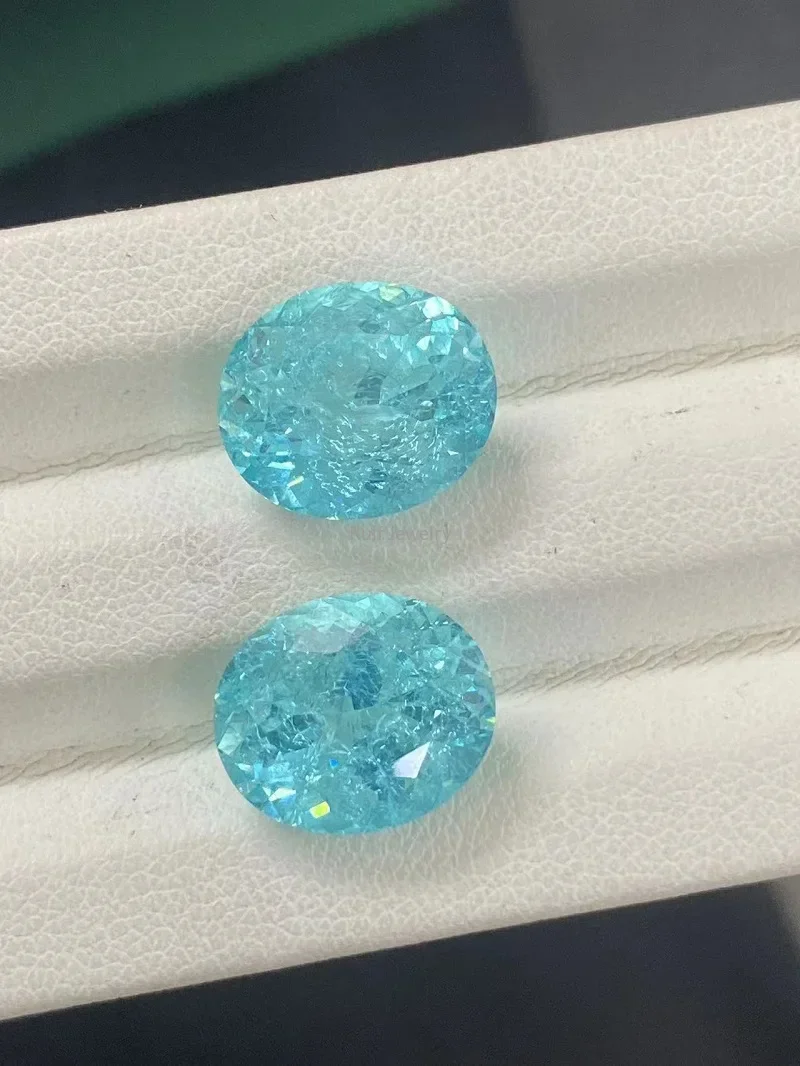 

Ruif красивый цвет овальной огранки, измельченный лед, выращенный в лаборатории паaiba, свободный камень для изготовления ювелирных изделий с сертификатом