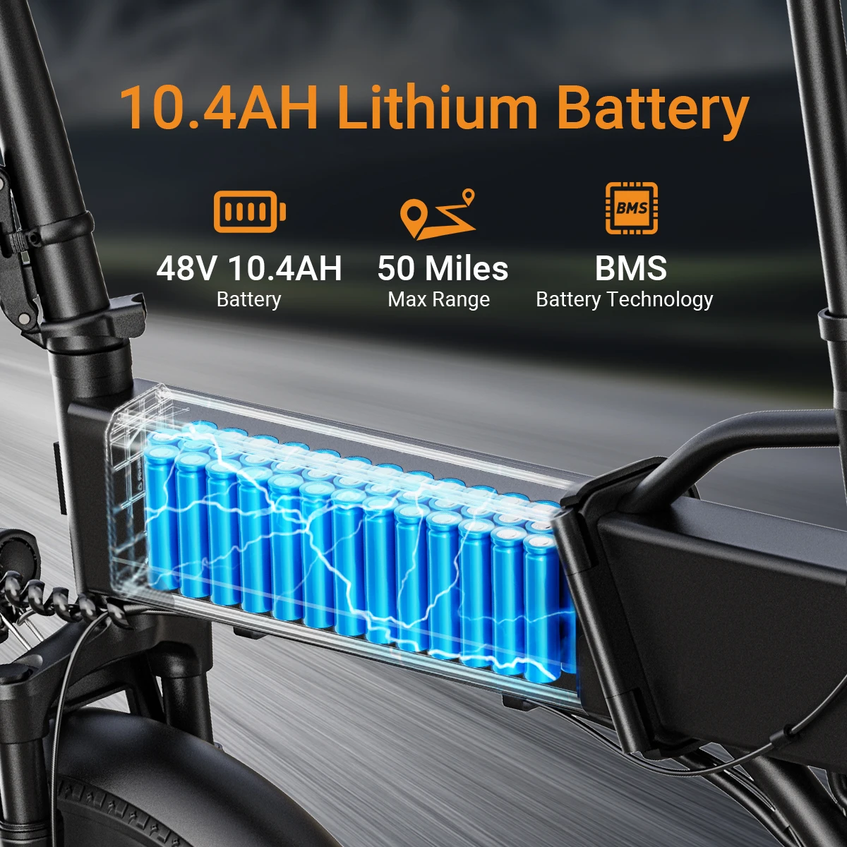 A20 دراجة كهربائية 1200 واط الذروة المحرك 48V10.4AH بطارية ليثيوم دراجة كهربائية 20*3.0 بوصة الدهون الإطارات E-الدراجة #2