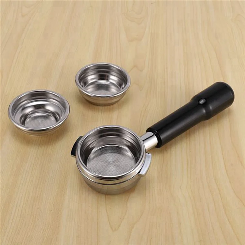 Portafiltro professionale per caffè espresso UNCL 2X 58MM senza fondo in acciaio inossidabile con cestello filtro per tazze singole e doppie