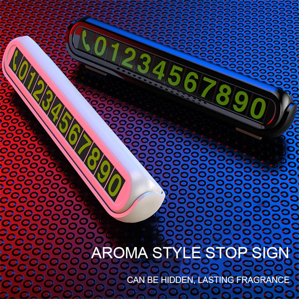 Car Temporary Parking Card Luminous Auto Styling Phone Number Plate Telephone Number Park Stop Sticker Accessories