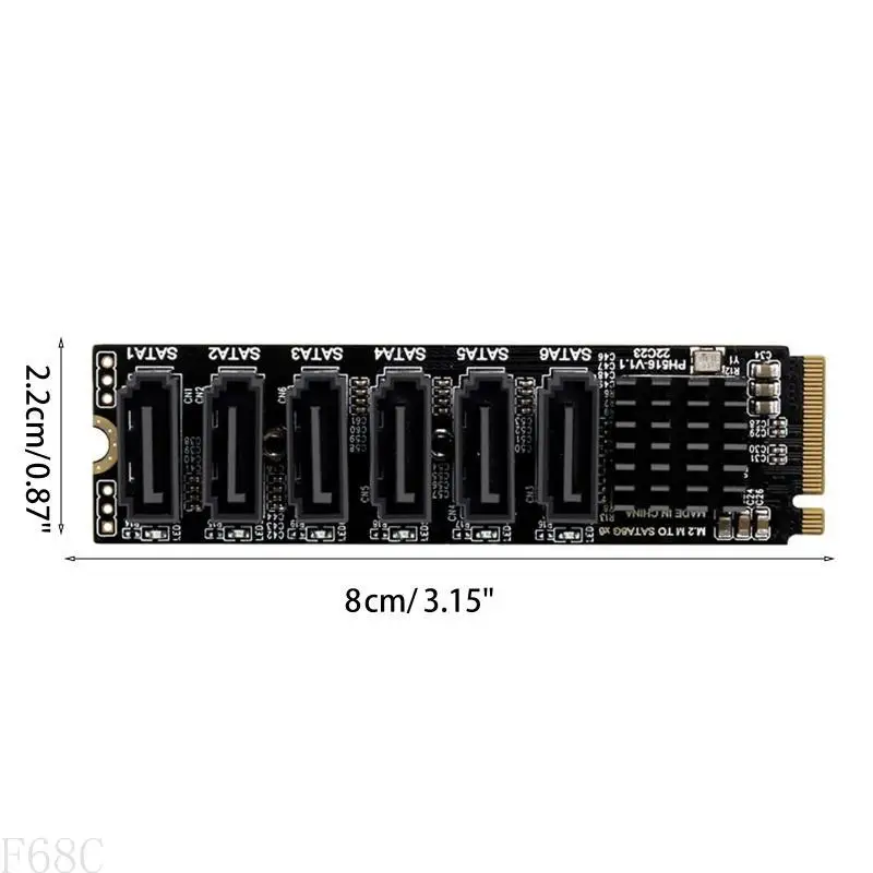 F68C 6-Port PCIe Riseradapter Nas-Synology Festplatte Expansion Card