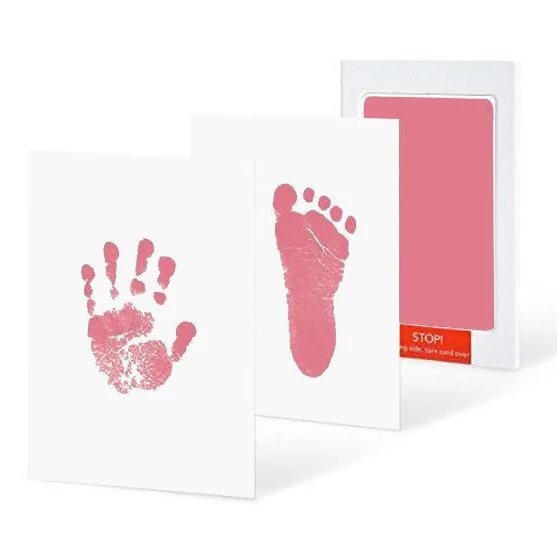 Newborn Baptism Gift Hand Foot Print Kit Wash-Free Ink Pad Non-Toxic Infant Souvenir No Stain On Skin