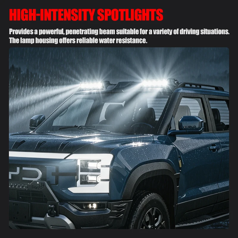 Lamp Roof Lights For BYD Shark 6 2024-ON Roof Spotlight Lamp Base With Light ABS Pickup Truck Exterior Upgrade Mods Body Kits