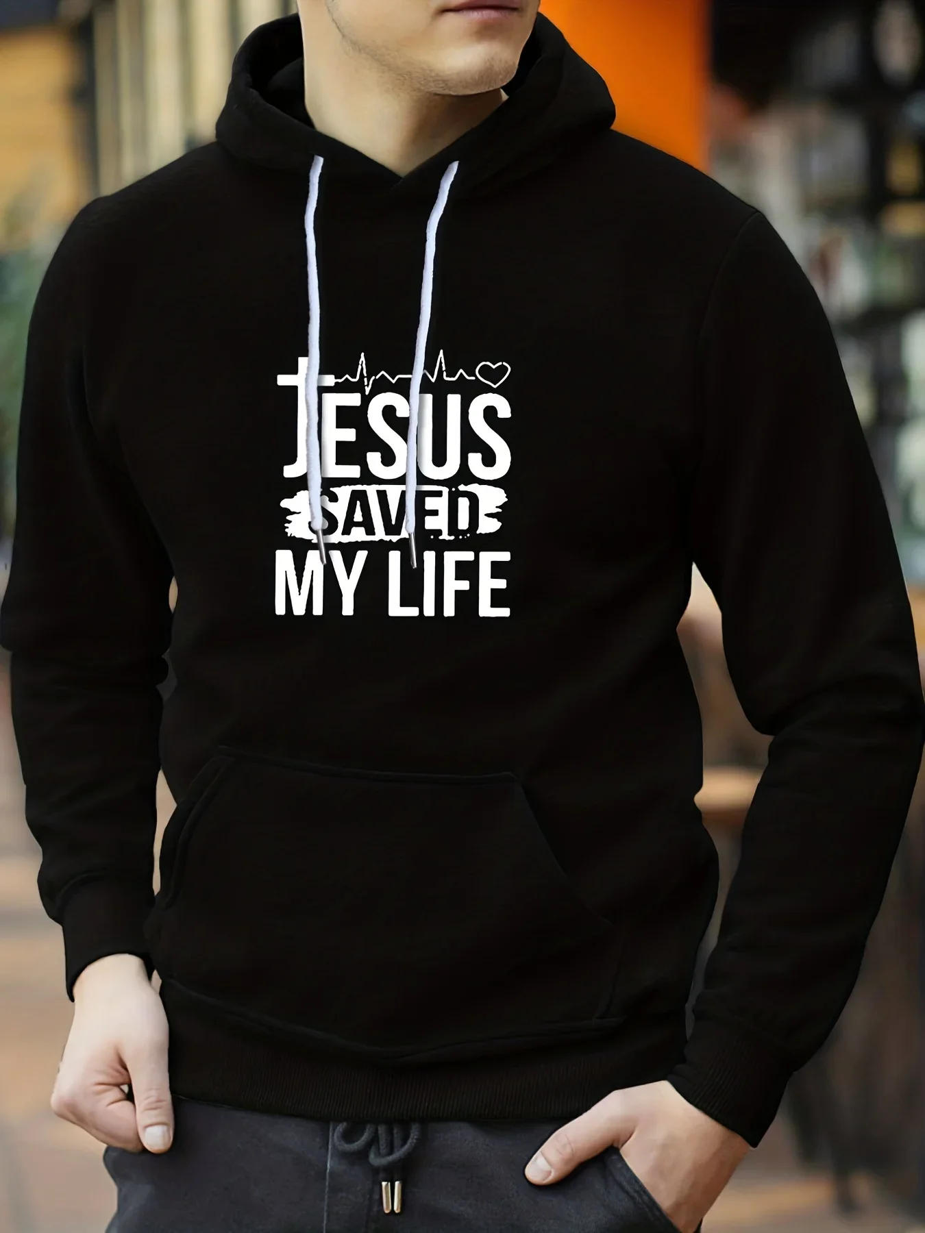 

Pop Men's Autumn Winter Loose Fitting Long Sleeved Hoodie Men's Fashion Casual Long-sleeved Hoodie Hip Hop Sweatshirt Street Hi