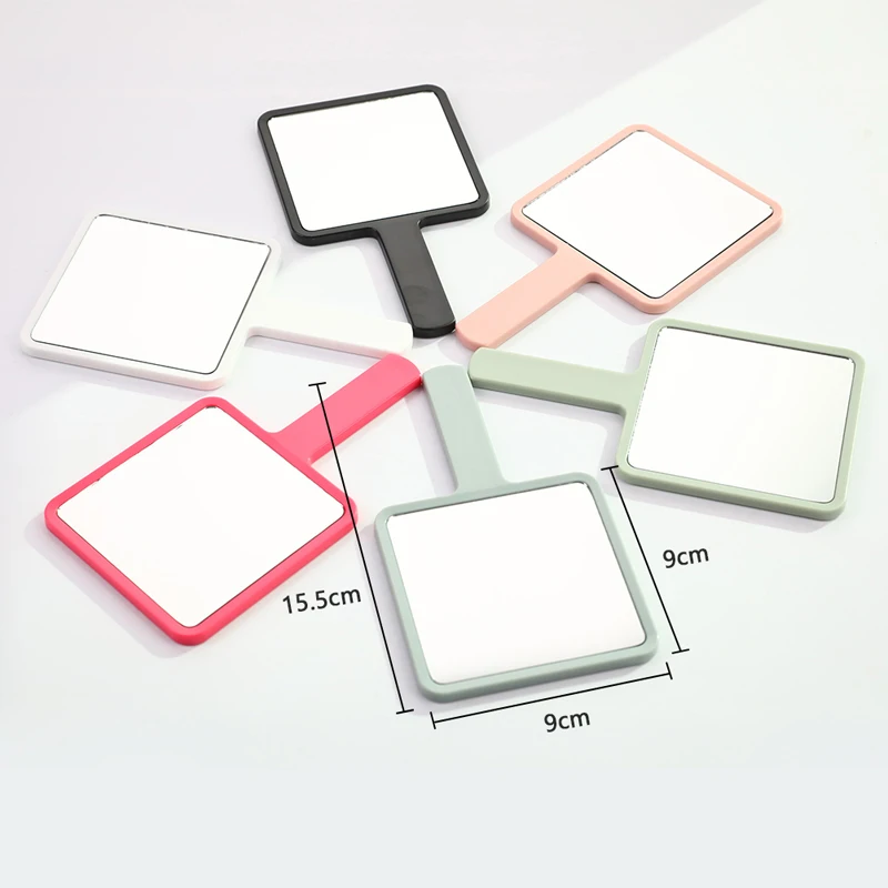 Eyelash Extensions Handheld Mirror Custom Logo Square Shape SPA Salon Personalized Compact Makeup Mirrors With Handle