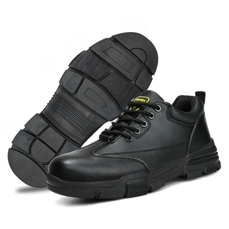 GUYISA Men Safety Shoes 10KV Insulated Shoes for Electrician Work Plastics Toe Black Puncture Protection Shoes Big Size 37-46