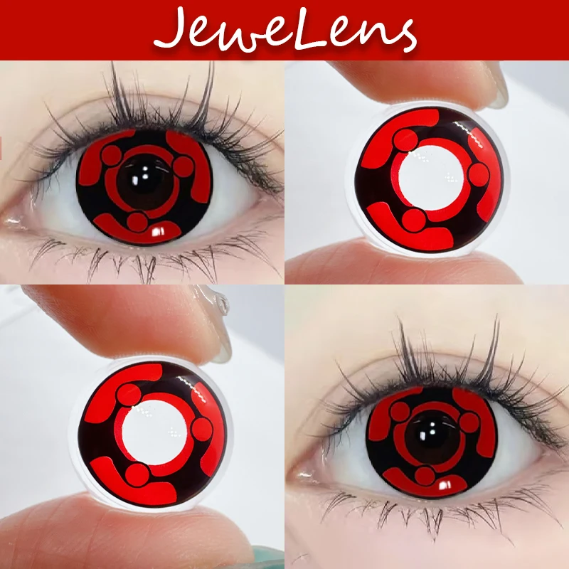 Jewelens 2pcs/1pair Red Color Contact Lenses Uchiha Sharingan Itachi Sasuke Kakashi Madara Cosplay Anime Accessories