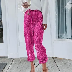 Women's Trousers Carnival-party Yoga pants Bottoms Mardi Spring-Summer Short-Sleeve Joggers gras sequin Men 3D-Print Sparkly