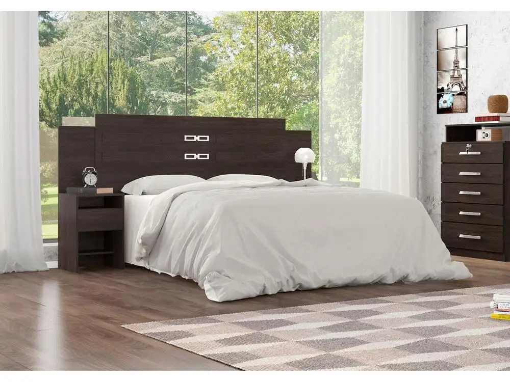 MDP Double and Queen Size Headboard with 2 Shelf 2 Tables of Ca