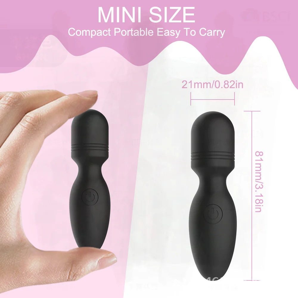 كرة بولينج صغيرة USB عصا تدليك قابلة للشحن 10 تردد هزاز للنساء متعة لعبة الكبار الصغيرة أسود/أرجواني سيليكون ABS