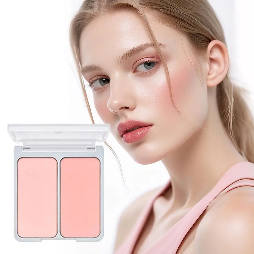 2aN Coreano Fard Naturale Opaco Bicolore Rosa Fard a Bassa Saturazione Piatto Restringente E Espandibile Illuminante Fard Trucco