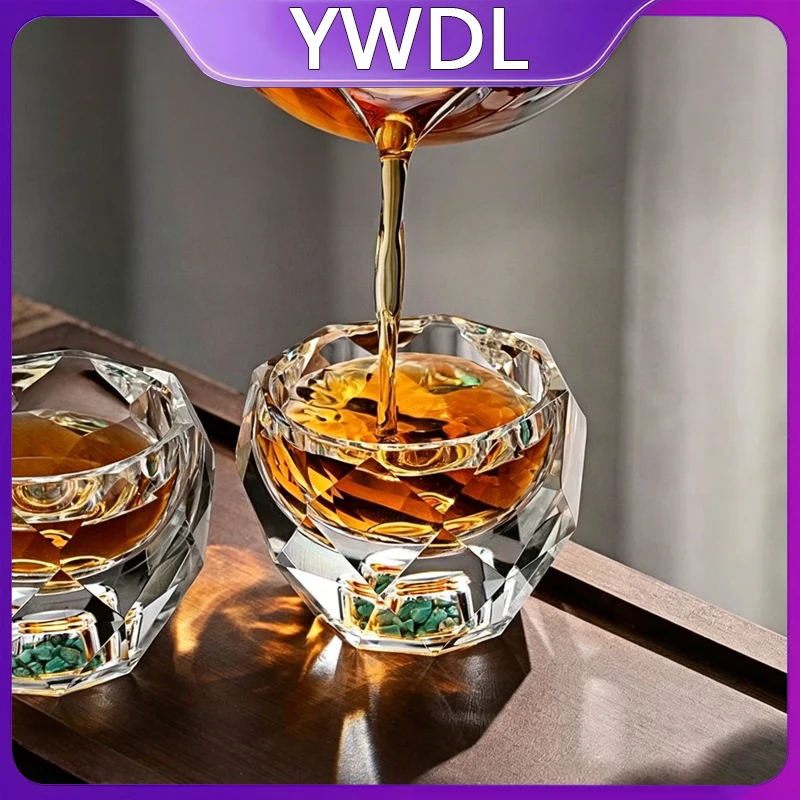 Juego de vasos de cristal con corte de diamante de 50 ml, copa Shaojiu, copa de lujo para degustación de whisky, vaso de vidrio sin plomo para licor, tequila, vodka