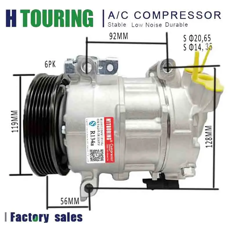 Compressor de Ar Condicionado 5SEL12C para Citroen C4 DS4 DS5 4471503250 9676862380 9659875480 9676443980 9689079880 9822101380 9822101780