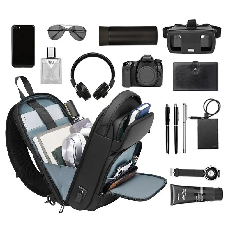 Sacs à bandoulière étanches pour hommes, sac à bandoulière pour mari, pack messager cadeau avec chargement USB, 9.7 ISub