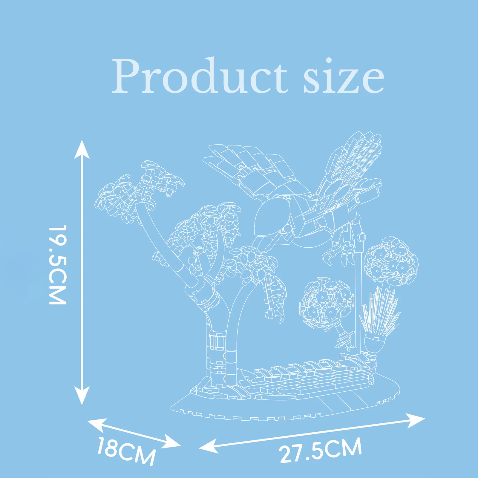 MOC الأبدية روبن زهرة زخرفة سلسلة اللبنات مجموعة شجرة الغابات منزل الطيور فكرة لعب للبالغين هدايا عيد الميلاد #4
