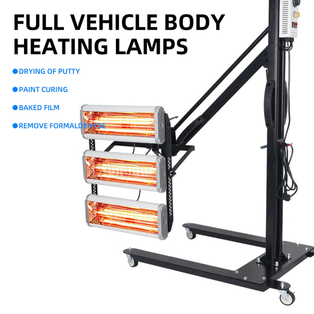 

Car paint booth light Mobile shortwave infrared spray paint baking lamp Adjustable temperature Infrared heating lamp 7800W