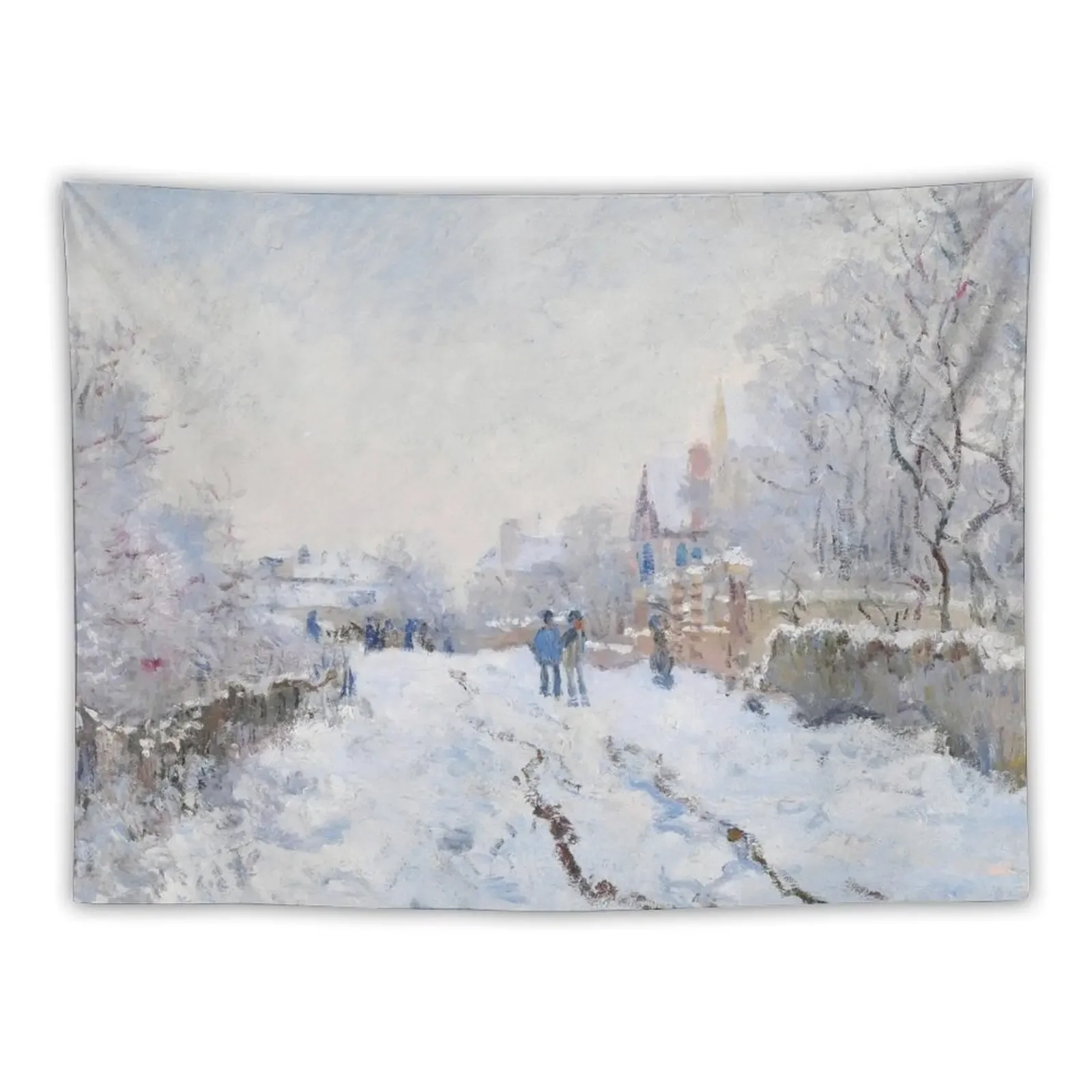 

Claude Monet Snow at Argenteuil Painting Tapestry Home Decoration Accessories Wall Decoration Items Tapestry