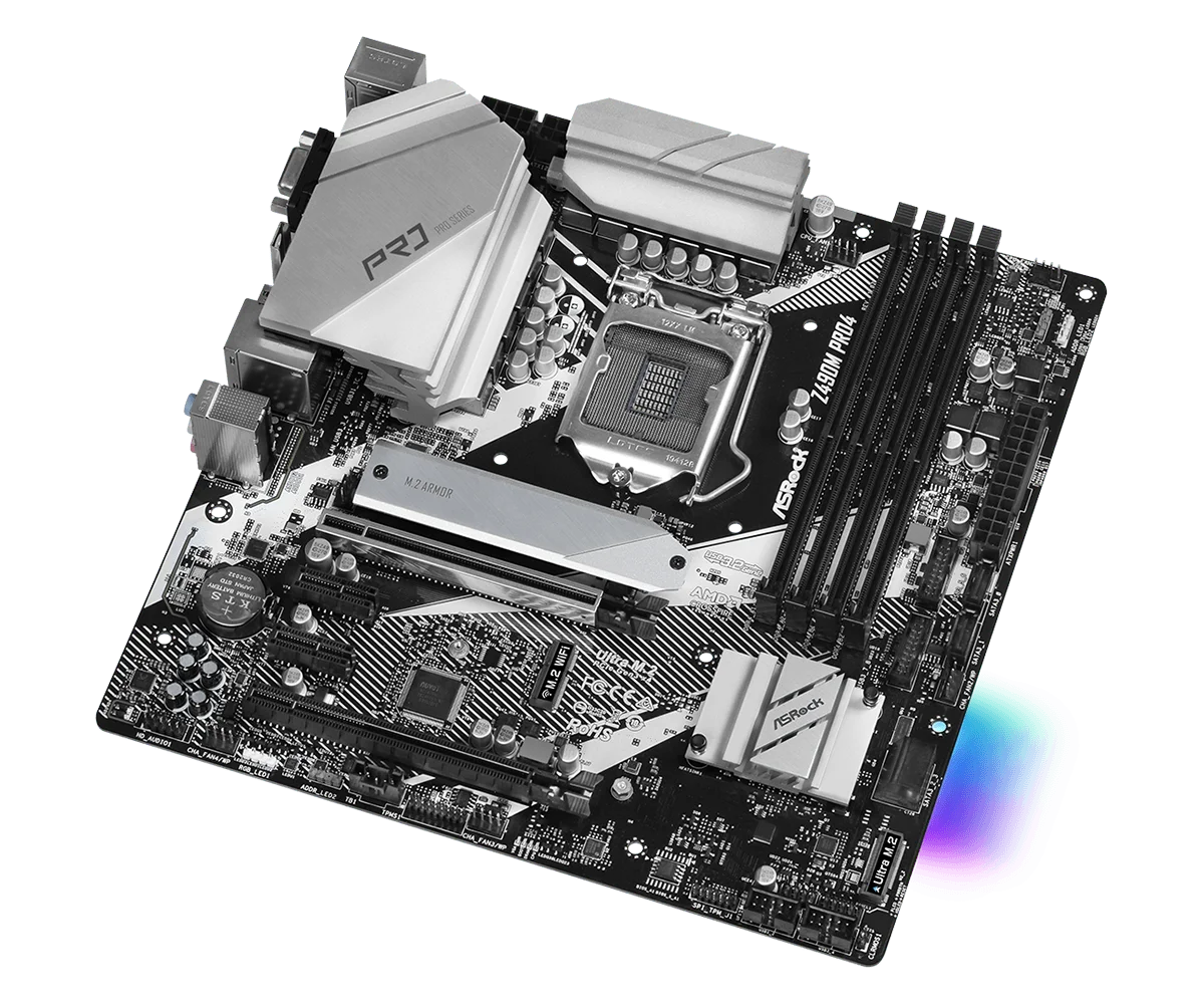 ASRock Z490M Pro4 Motherboard DDR4 LGA 1200 Intel Z490 PCIe 3.0 M.2 128GB support i9-10900 i5-10500 i9-10900 i5-10600 i5-10400