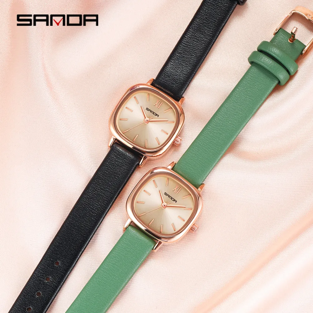 

SANDA Top Brand Women Quartz Watch Casual Leather Strap Waterproof Wristwatch Lady Clock Lover Gift Box Relogio Feminino