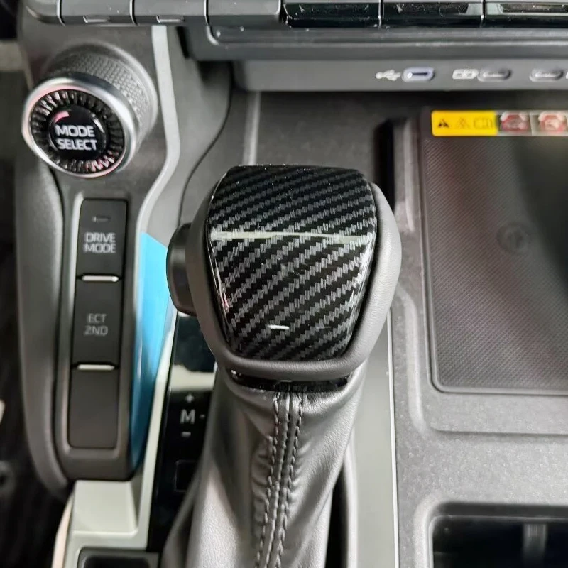 ABS カーボンカーセンターコンソールギアシフトヘッドノブカバートリムトヨタランドクルーザー 250 プラド LC250 2024 インテリアアクセサリー