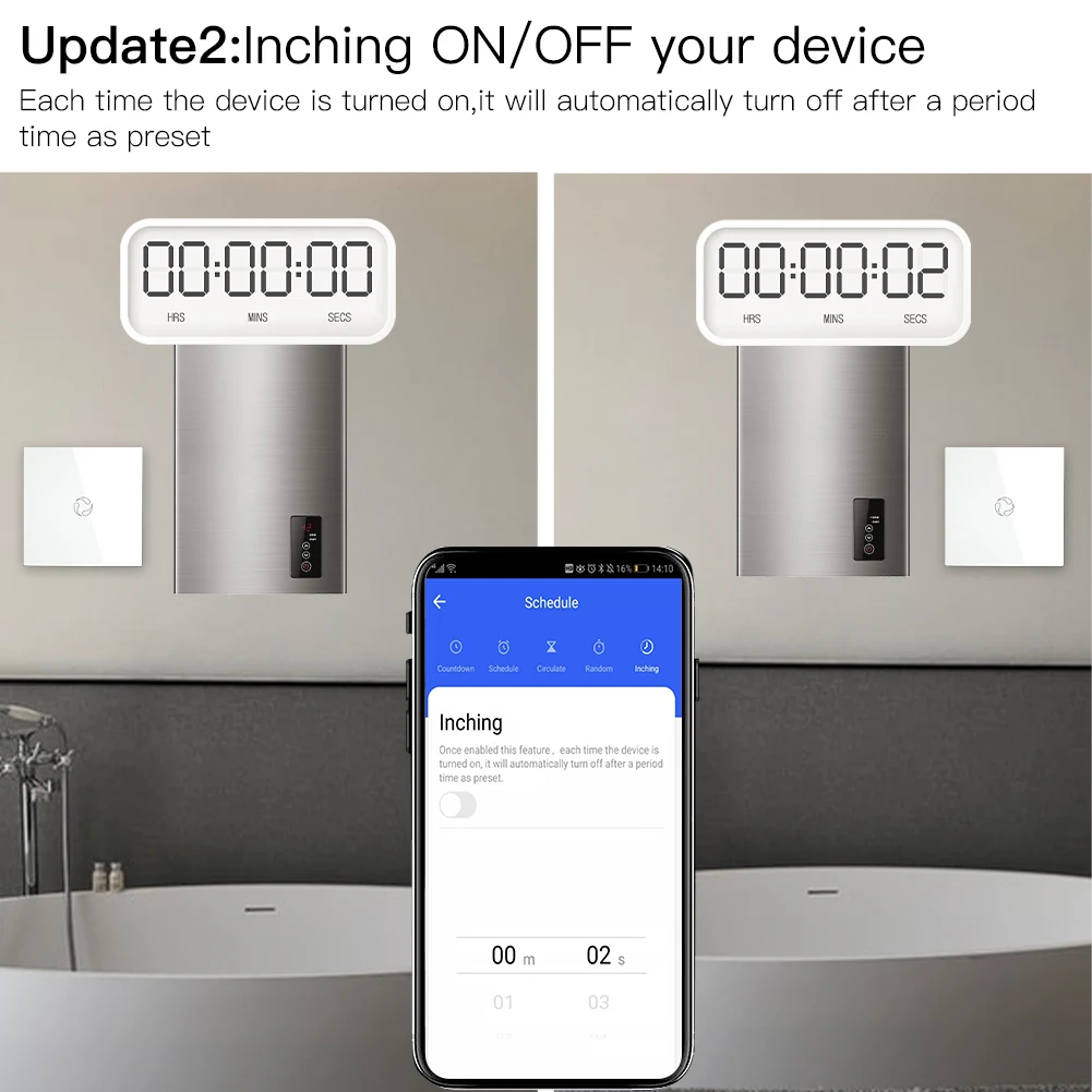 Moes WiFi interruptor de caldera Zigbee controlador de calentador de agua 20A/40A Tuya aplicación remota Control Alexa Google Home Panel de vidrio