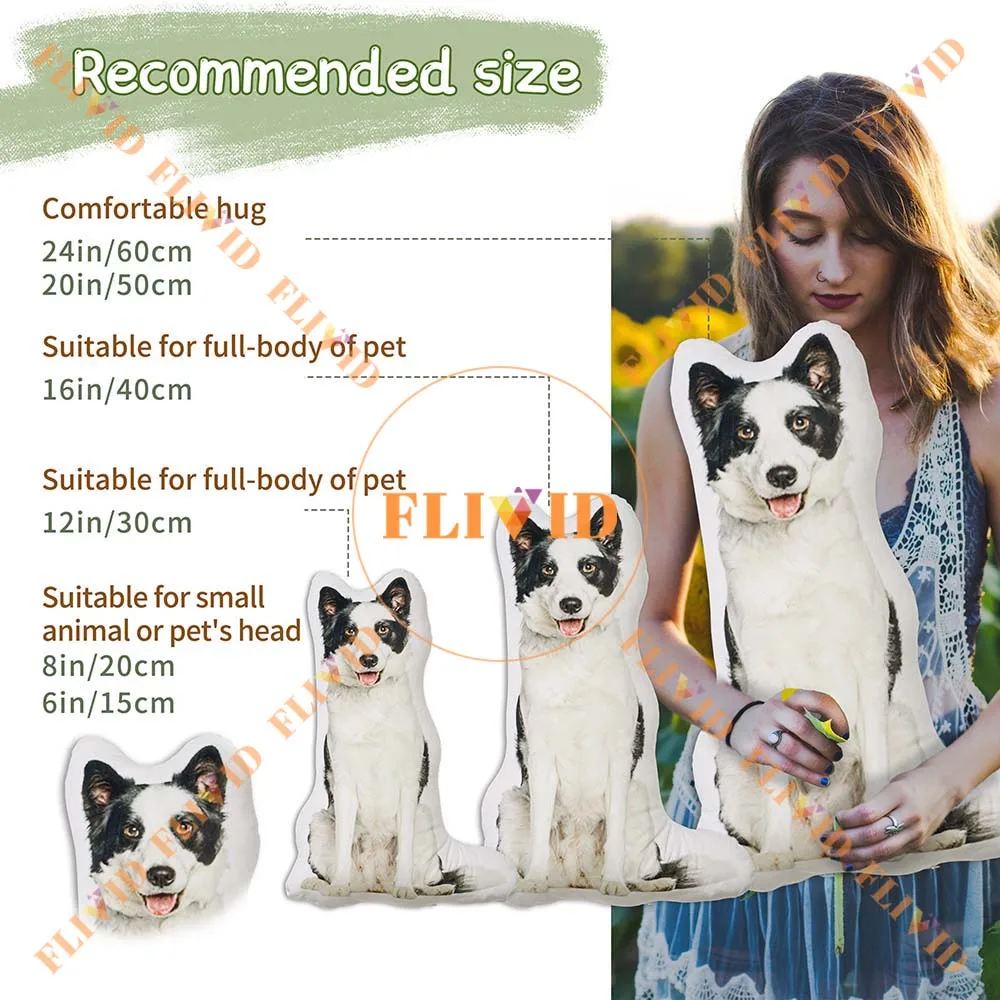 Almohada 3D personalizada para perros y gatos, cojín conmemorativo