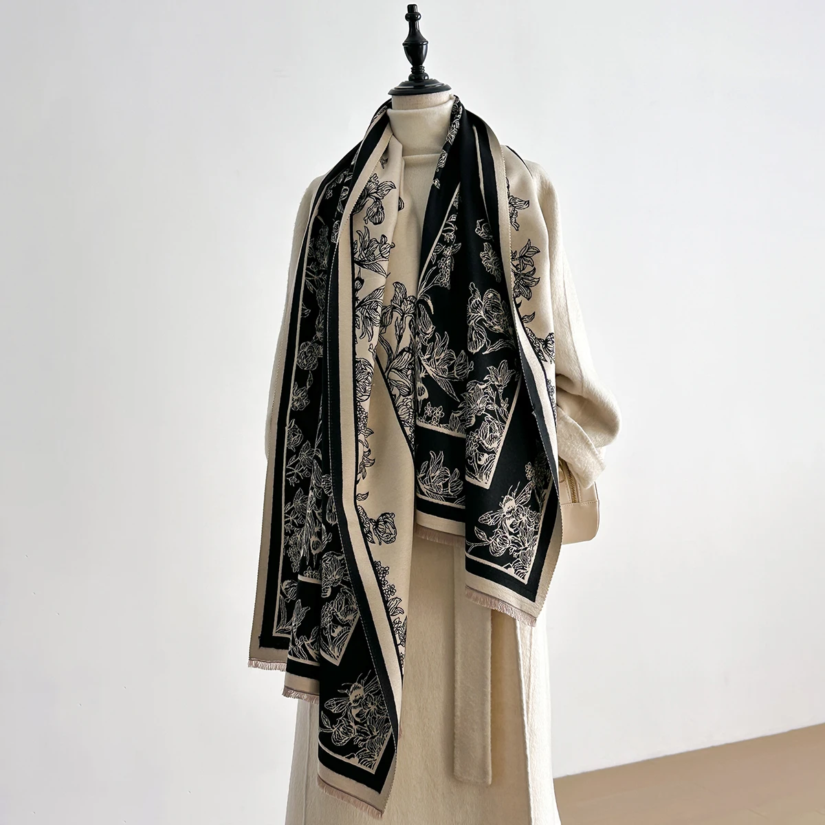 

Зимний теплый толстый шарф из искусственного кашемира, шали из пашмины для женщин, женские накидки, палантины Bufanda Echarpe 2025, модный аксессуар