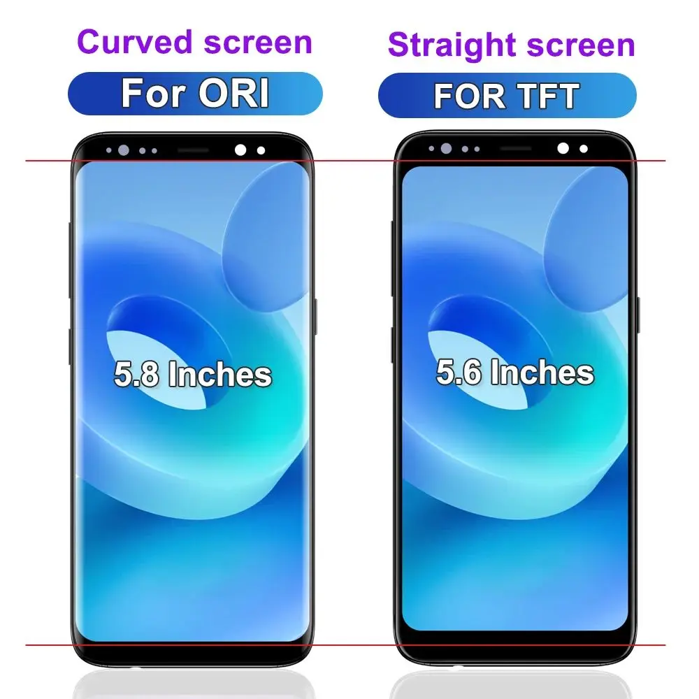 

100% протестированный ЖК-дисплей S8 TFT для Samsung Galaxy S8 G950 SM-G950FD, ЖК-дисплей, сенсорный экран, дигитайзер в сборе, Замена с рамкой