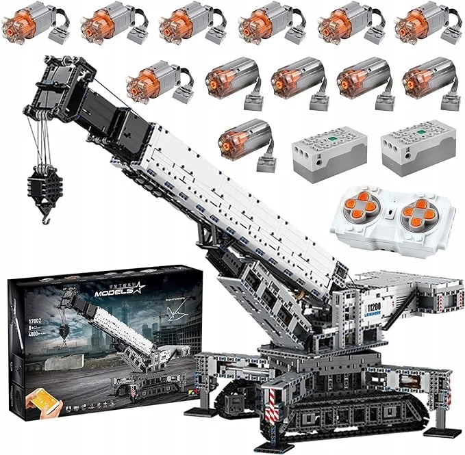 Mould KING 17002 Technisches Auto-Spielzeug, MUC-10123 RC Motorisierter Kran Liebherr LTR 11200 LKW-Modell, Bausteine, Kinder-Spielzeug