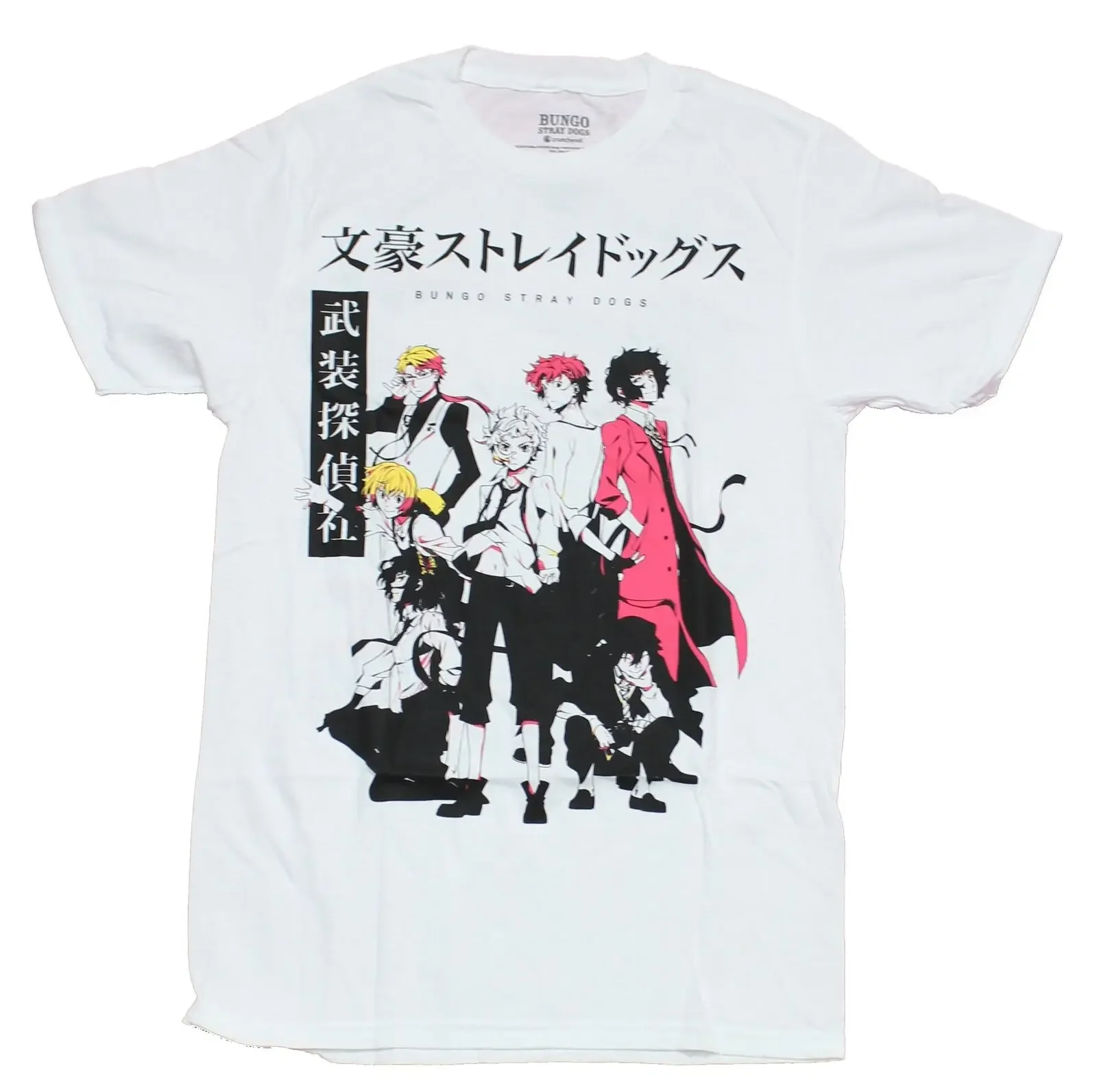 

Bungo Stray Dogs Mens T Shirt Group Front Back Under Kanji