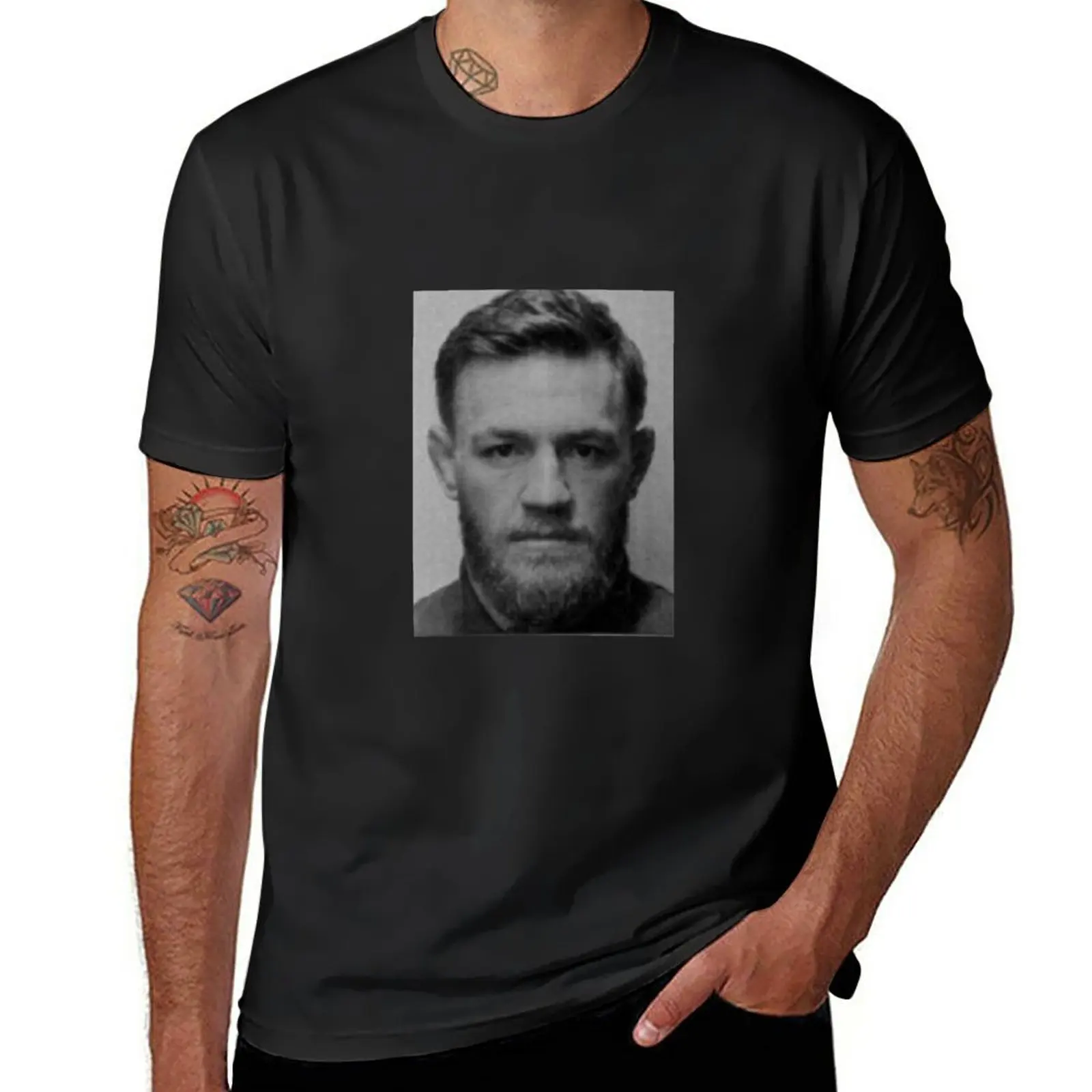 New Conor mcgregor mug shot T-Shirt cute tops black t shirt Anime t-shirt mens graphic t-shirts hip hop