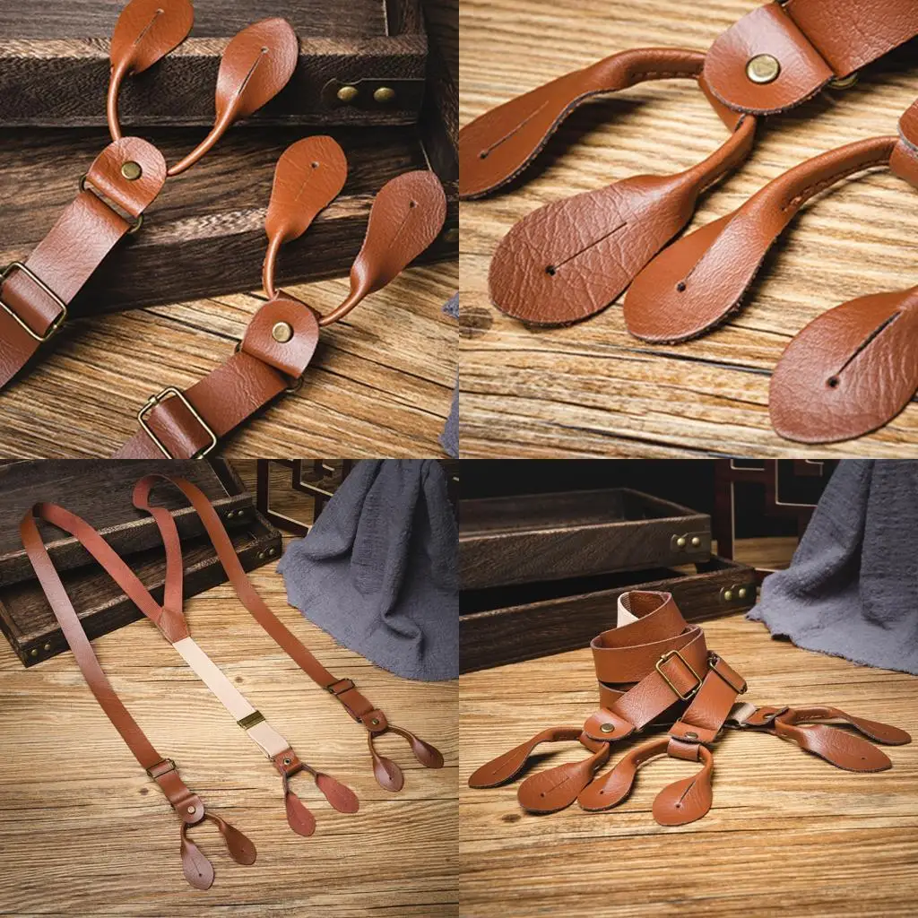 

Y3NE Brown Suspenders Chain for Formal Occasion for Men Women Wedding Photo Props