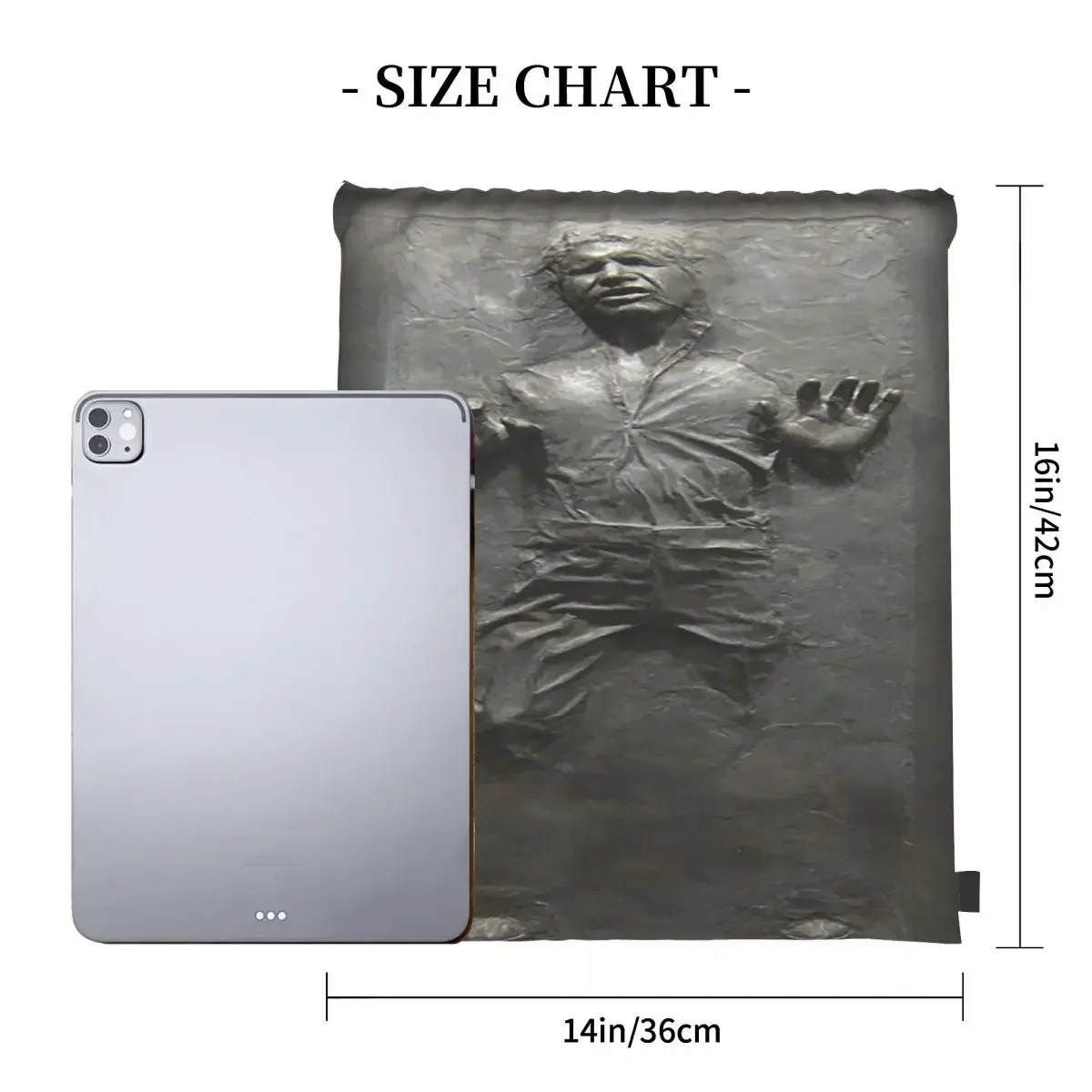 Han Solo Frozen In Carbonite Backpacks Portable Drawstring Bags Drawstring Bundle Pocket Sports Bag BookBag For Travel Students