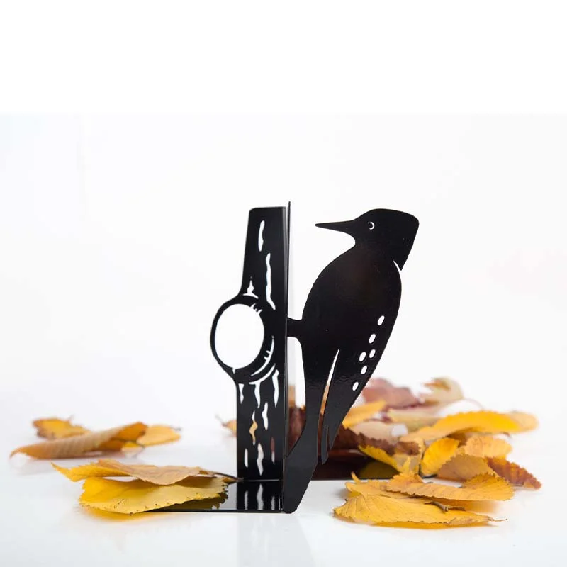 Woodpecker Art Bookstand Carbon Steel Set Design Sense Book God Tool Desktop Decoration Minimalist Gift