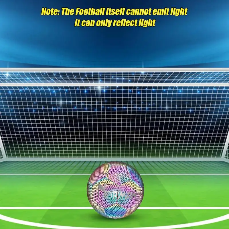 Glowing Soccer Ball Size 4/5 Outdoor Grass Reflective PU Football Toys Soccer Gifts For Boys Girls Men Indoor And Outdoor Soccer