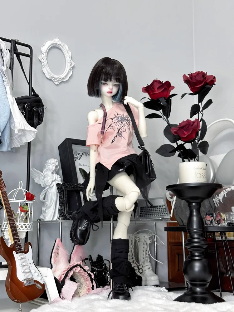 

Новое поступление, одежда для кукол BJD для кукол 1/4, аксессуары для кукол MSD MDD, розовый комплект одежды, платье для куклы, подарок, одежда «сделай сам» (без куклы)