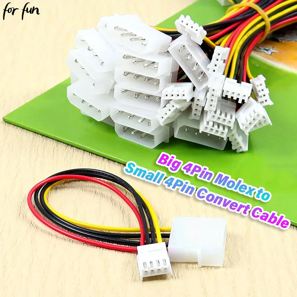 For-Fun 1/2/5/10PCS Big 4Pin Molex to Small 4Pin Convert Power Cord FDD Floppy Disk Drive Cable IDE to Power Connection Wire