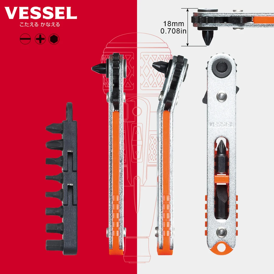 

VESSEL Mini Wrench Set with Multifunctional Bit Screwdriver Set Hand Tools No.TD-74/TD-75/TD-76/TD-77/TD-78/TD-79