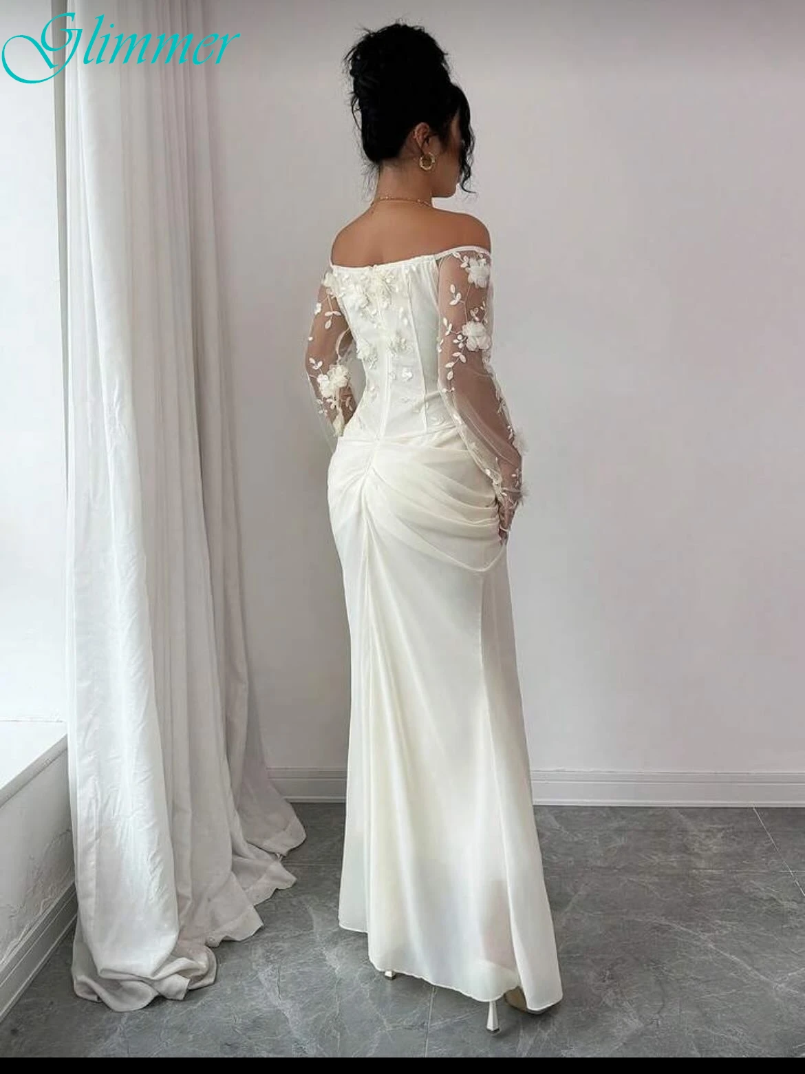 تخصيص حورية البحر قارب الرقبة كاب كم فستان سهرة أنيق حساسة فساتين المشاهير مزاجه فساتين مناسبة مخصصة