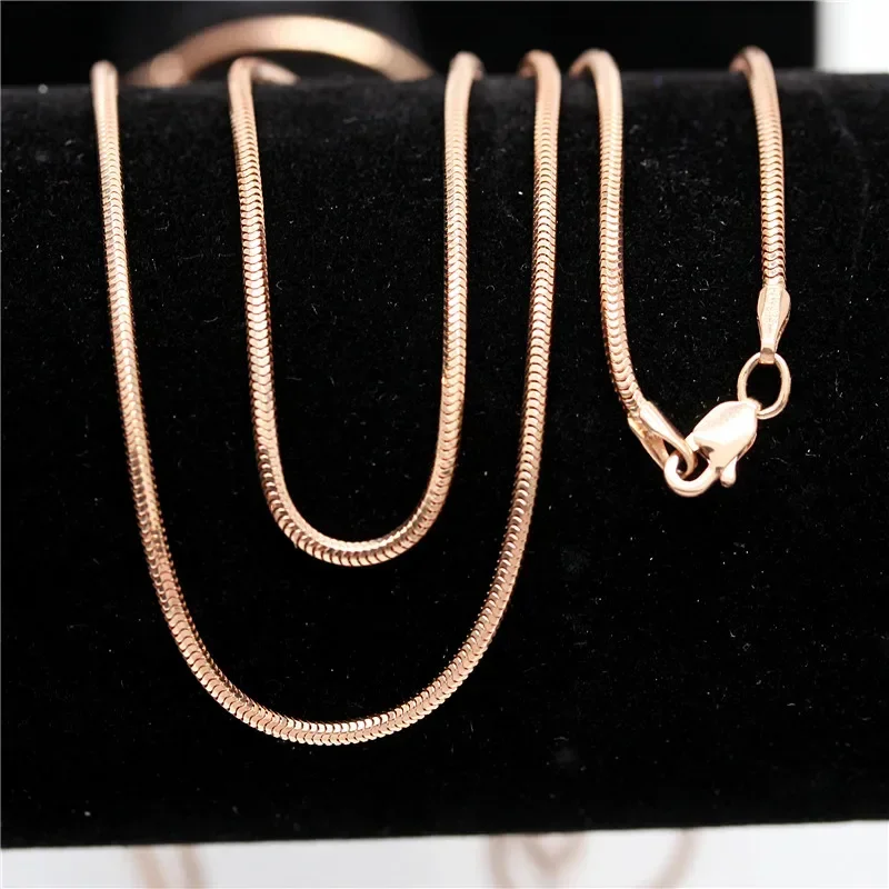 585 Purple Gold Necklace Classic Solid Unisexual Style Simple Hip Hop Style Stacking Chain Party Banquet Jewelry Accessories