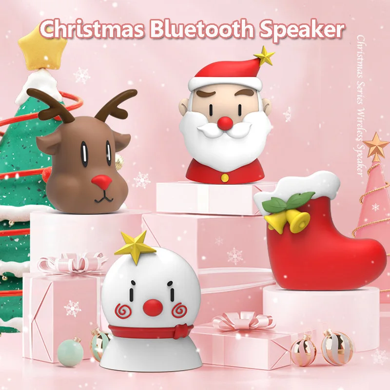 Рождественский Bluetooth-динамик, мультяшная мощная аудиосистема, звуковая панель, беспроводные носки Санта-Клауса, музыкальная шкатулка для телефона IOS Andriod