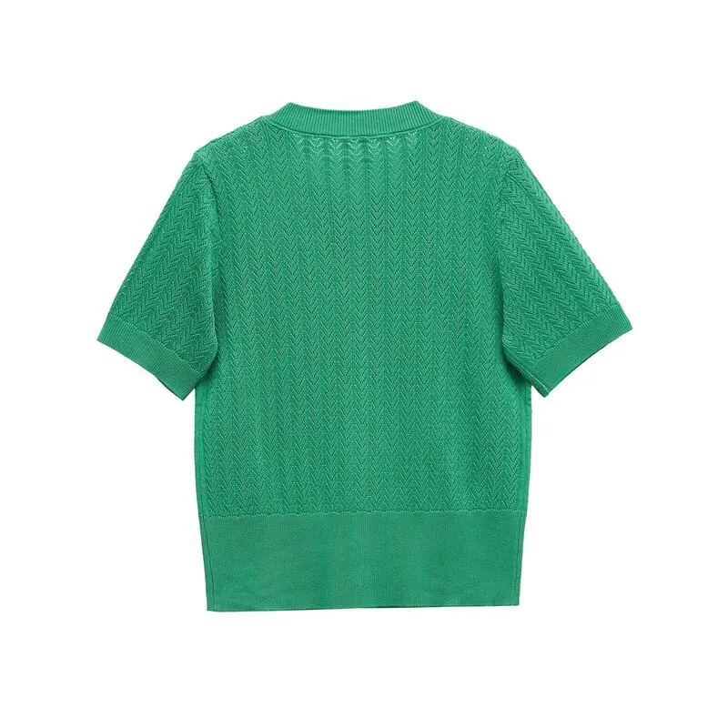 

Spring Summer 2025 Women's Faion Slim Fit round Ne ort Sve Knitted Jaet New Arrival Commute Sle Polyester Fiber