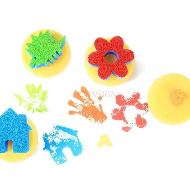

4 шт., детская губка «сделай сам», двусторонняя щетка для раннего образования, граффити, расширительная уплотнительная губка, художественная живопись для детского сада