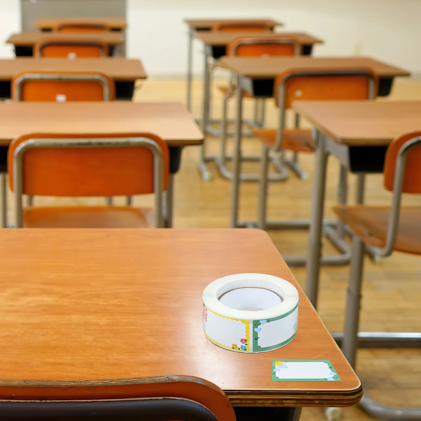 1 롤 쓰기 가능한 라벨 스티커 어린이를위한 빈 라벨 태그 학교 사무실 홈 조직 자체 접착 이름 스티커 학생