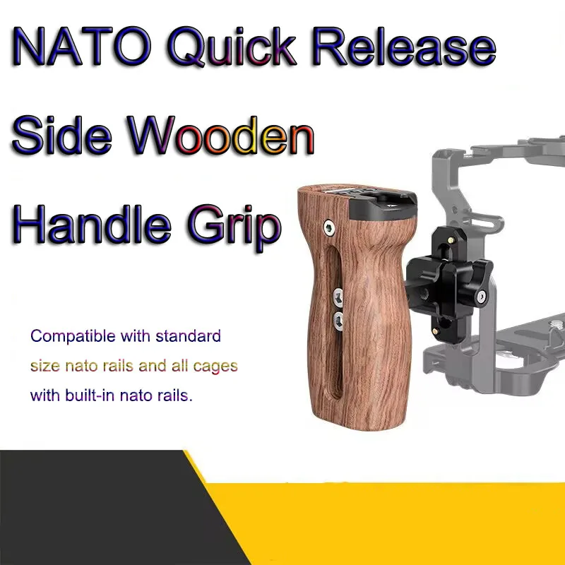 pyrography-nato-quick-release-side-wooden-handle-grip-universal-for-both-left-and-right-side-flexible-height-adjustment-for-cage