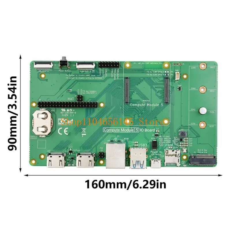 5ASD Módulo computação velocidade rápida 5 Placa para RPI CM5 Projetos engenharia eletrônica inovadora