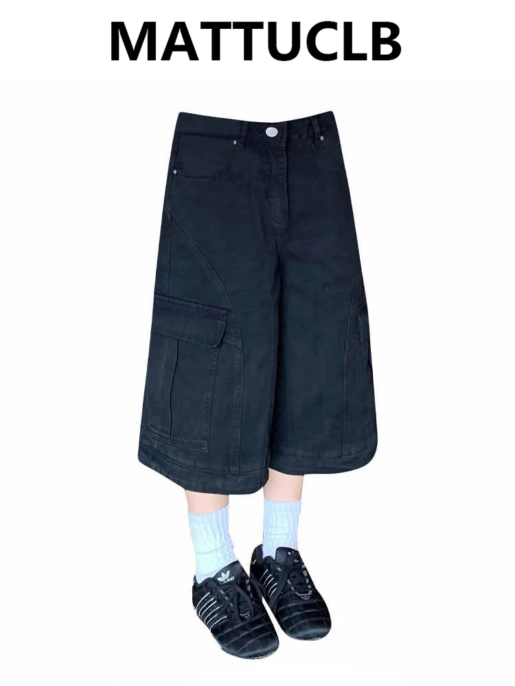 

Summer Women Retro Japanese Harajuku Jorts Denim Shorts 2000s Tomboy Jean Pants Y2K Streetwear Hip-pop Cyber Punk Dark Academia
