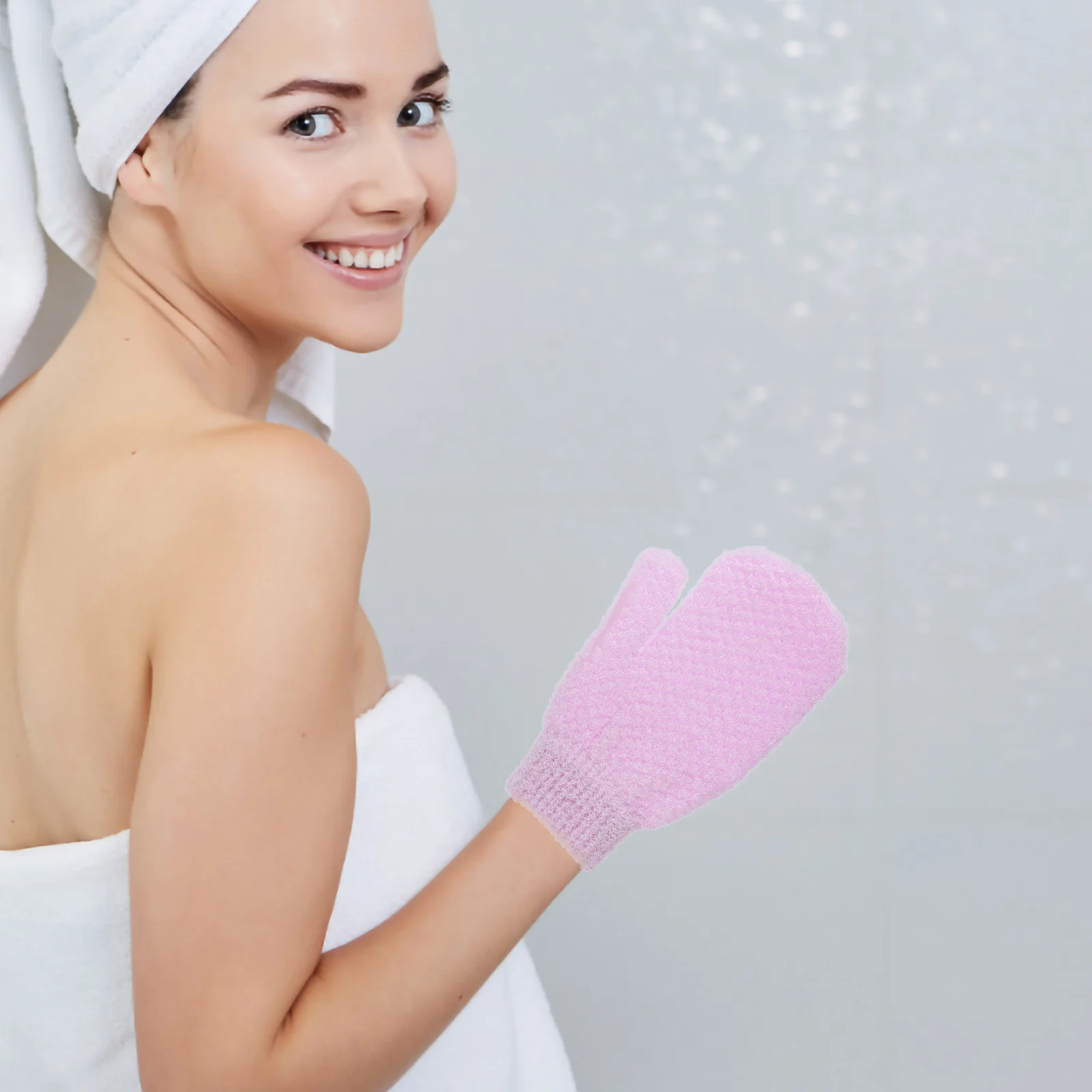 

2Pcs Shower Mitts Body Exfoliating Tool Rich Foaming Gloves Frosted Toweling Cloth Safe Skin Cleansing Bathing Accessories