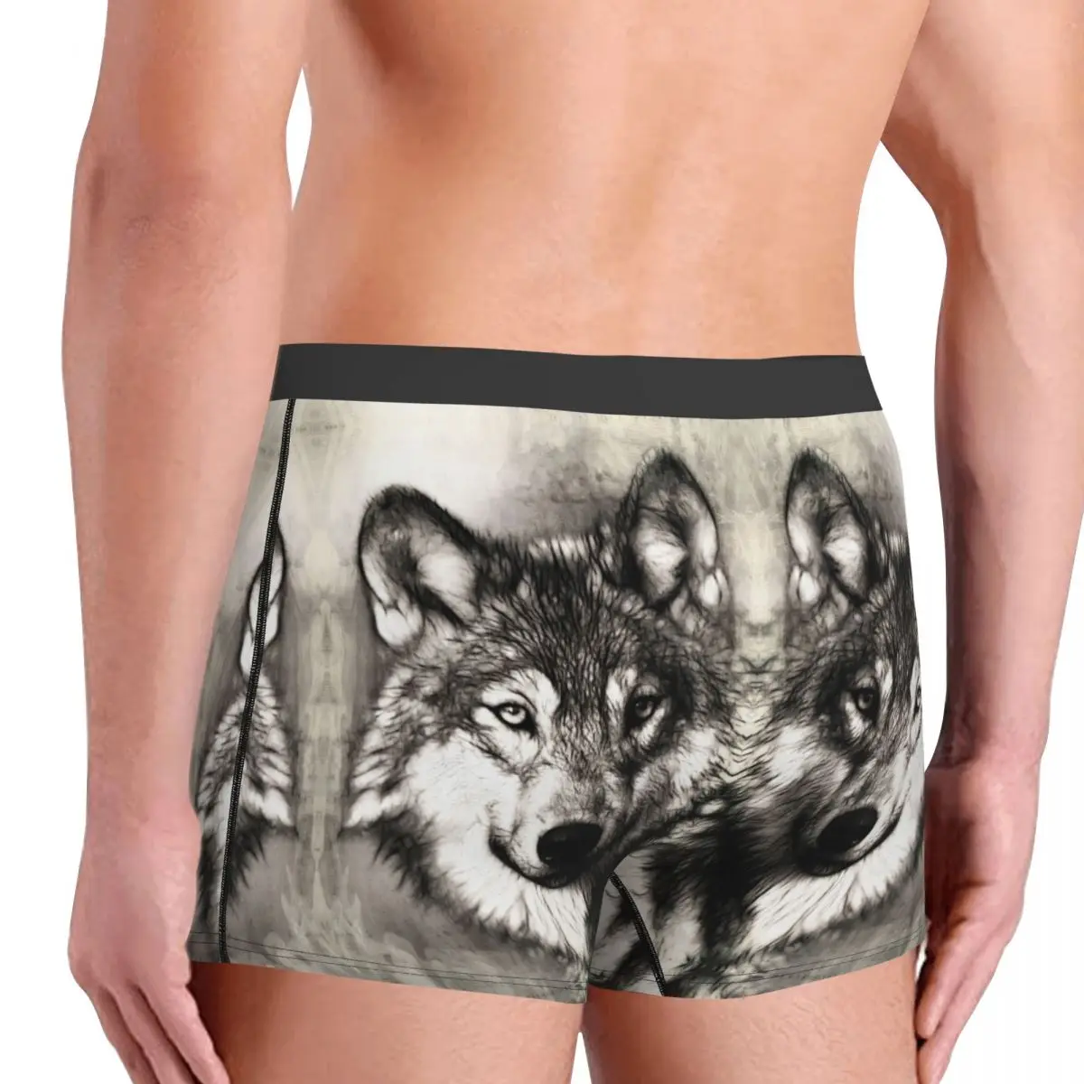 Animal Arts Wolf Underpants Cotton Panties Man Underwear Sexy Shorts Boxer Briefs