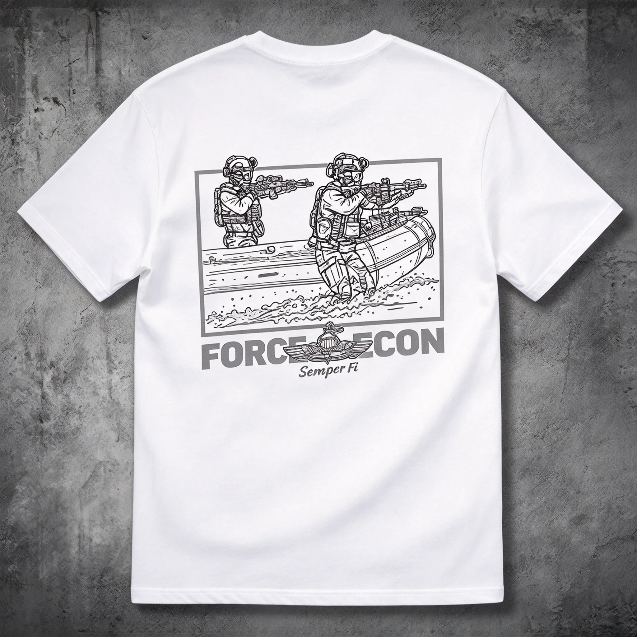 2026 New Tactical Military Recon Soldier Boat Graphic T-shirt Special Operation Style Outdoor Streetwear Short Sleeve Tee